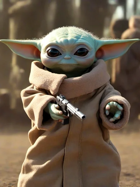 Masterpice,High Quality,
<lora:PE_BabyYoda:0.8> PEBabyYoda,
holding a gun