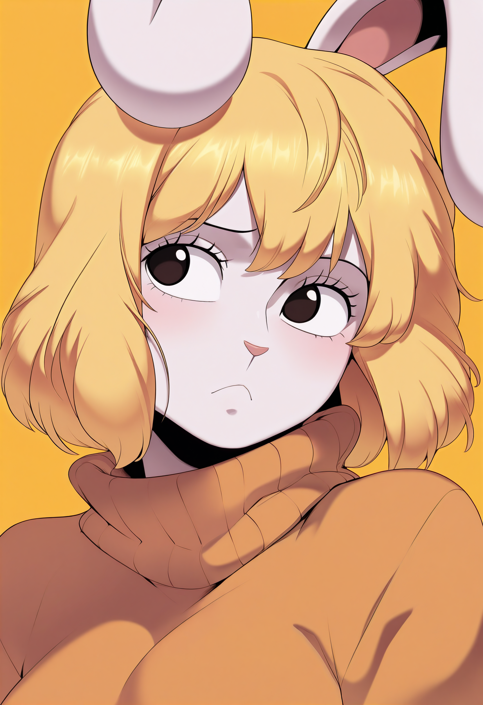 1girl, solo, carrot \(one piece\), sweater, portrait, looking to the side,
masterpiece, best quality, <lora:cervina7-guy90-Illust-Lycorisv1:1> anivrec