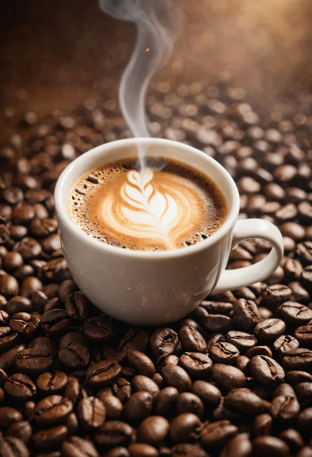concept art of a coffee, coffee beans, magnificent, celestial, ethereal, smoke,   background Cinematic Hollywood Film Style, shallow depth of field, vignette, highly detailed, high budget, bokeh, cinemascope, moody, epic, gorgeous, film grain, grainy,