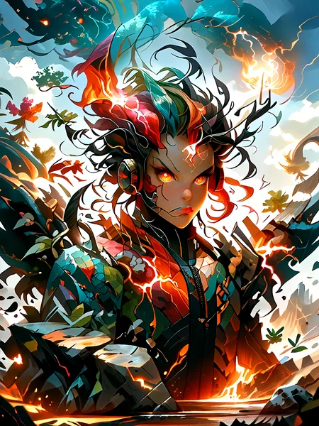 (zPDXL2), source_anime, rating_safe, good_hands, Terra, the Earth Elemental, spirit, natural colors, full body, rock body, mineral veins, earth magic, stone skin, golem, nature aura detailed background, outdoors, monster, fighting, battle, league of legends style, DonM34r7h3l3XL, dark aura, <lora:score9DoraForPony_v20:1>, <lora:SDXLFaeTastic2400:0.4>, <lora:pony_good_hands:1>, <lora:LeagueOfLegendsV4:0.2>, <lora:MJ52:1>, <lora:add-detail-xl:0.4>, <lora:DonM34r7h3l3XL-pony:1.5>, <lora:Dark_Aura_for_Pony:1>, <lora:EnvyPonyPrettyEyes01:1>,detailed_background,outdoors