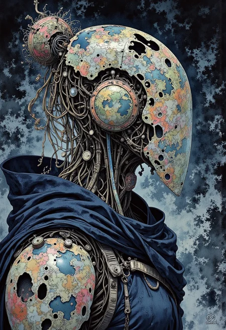 Studio Ghibli Dark Fairytale, cpstyle, intricate cyborg Portrait