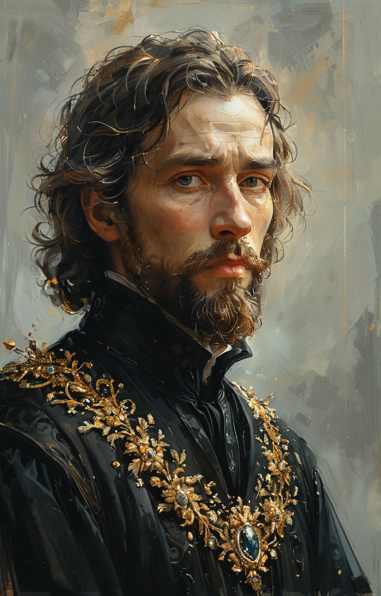 masterpiece,best quality,<lora:tbh334-sdxl:0.6>,illustration,style of Anato Finnstark portrait of noble man