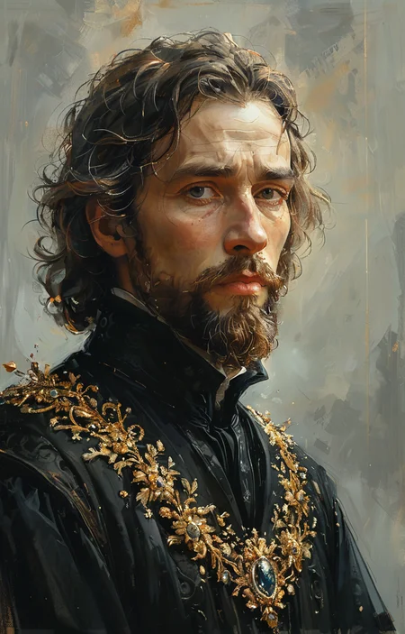 masterpiece,best quality,<lora:tbh334-sdxl:0.6>,illustration,style of Anato Finnstark portrait of noble man