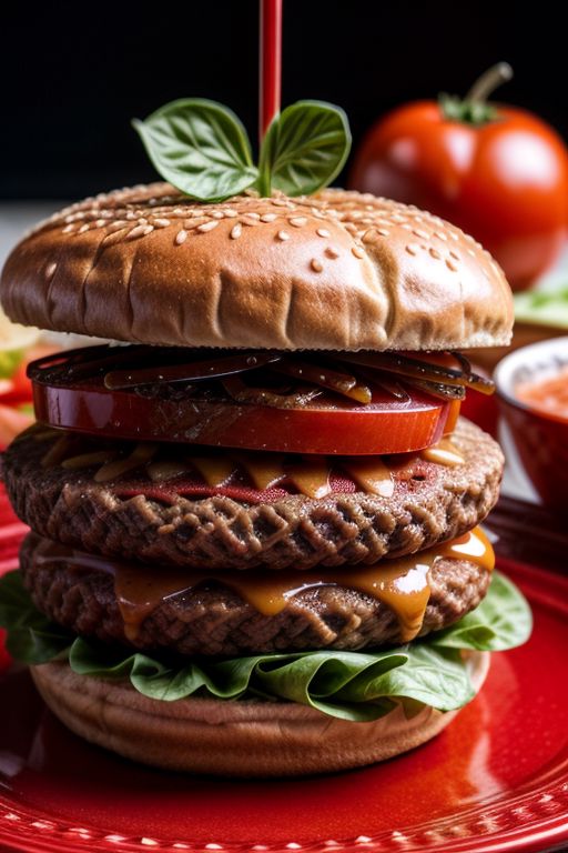 Hamburger, tomaten of the Hamburger (((masterpiece))),(((<sharp images:4>))), (((<high resolution:3>))), (((professional photoshooting))) ,10000iso, 8k