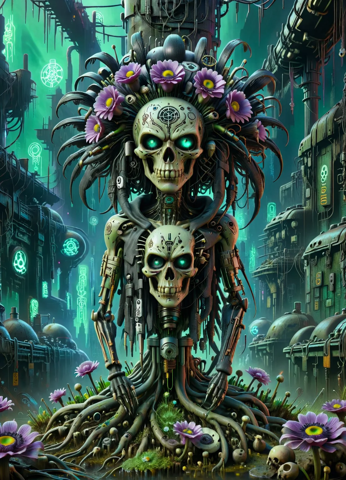 DonM50u13ff1g13XL cyberpunk metropolis, anemone,bog <lora:DonM50u13ff1g13XL:1>