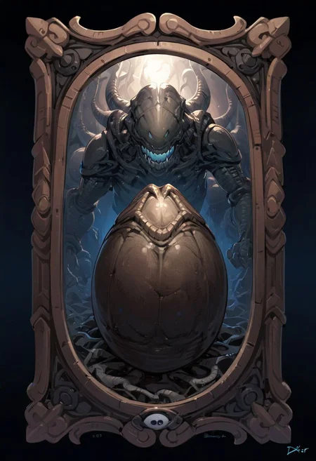 extremely cute xenomorph holding black xenoegg, pixar art, disney art, pixar, beautiful, adorable, 8k, detailed, intricate details