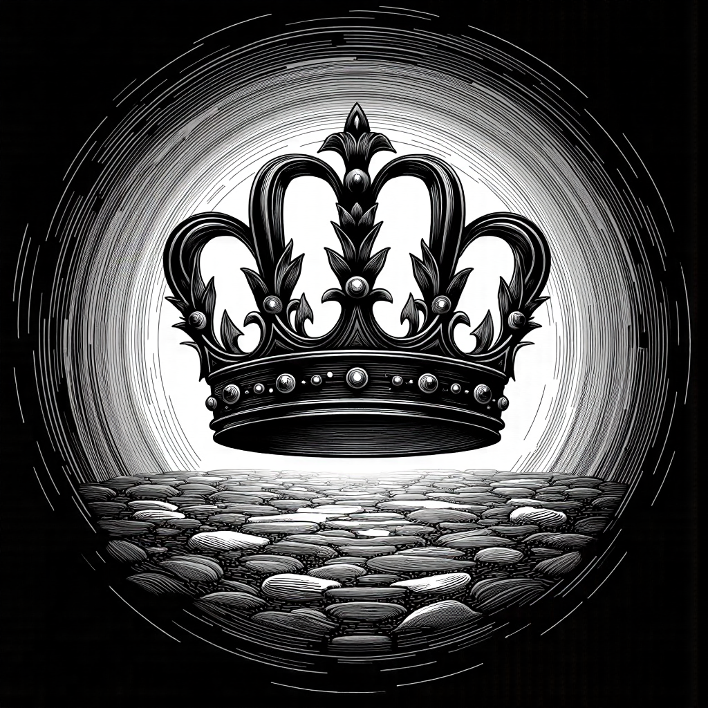 monochrome, lineart, dark, Crown<lora:vorticaFlux:0.9>