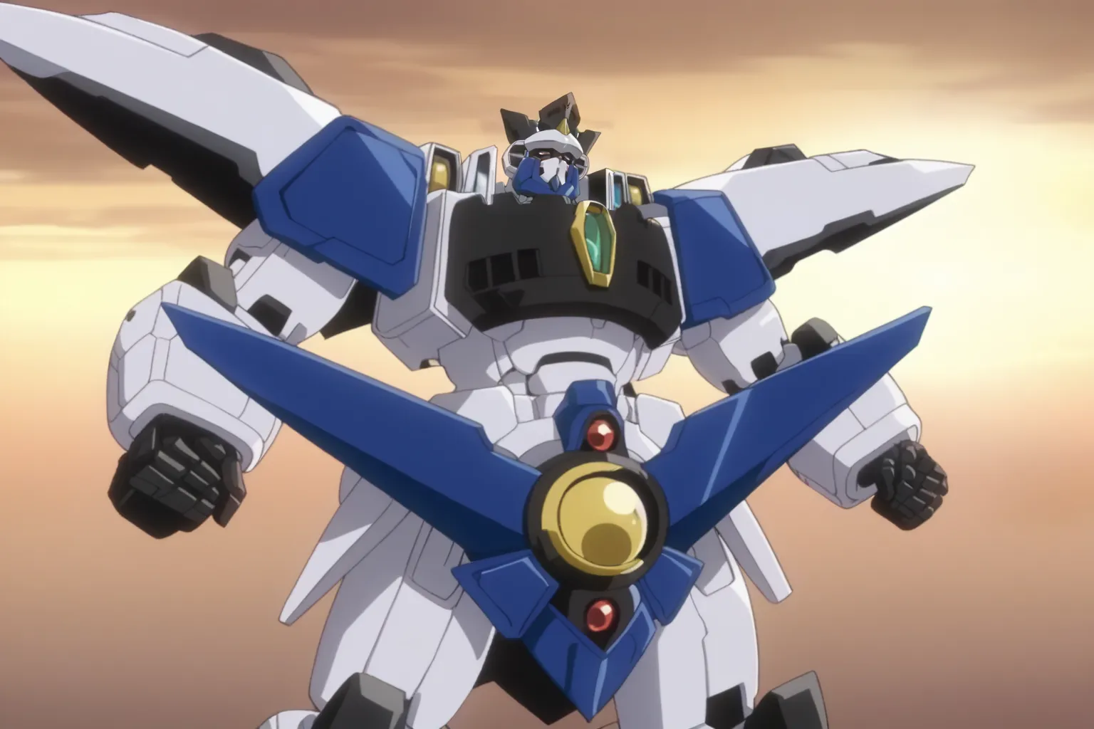 score_9, best, masterpiece, uncensored,
1boy, solo, official style,
ZetsurinOu, mouthless mecha,  super robot,
<lora:ZOZetsurinOu:0.8>​​​