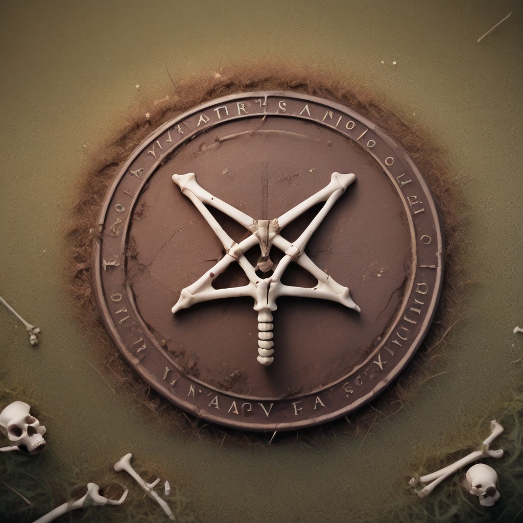 Photography.
score_9, score_8_up, score_8, score_9, masterpiece, ultra high quality, hd render, satan, satan symbols, pentagram, no humans, pentagram made of bones, bones on grass, view from above