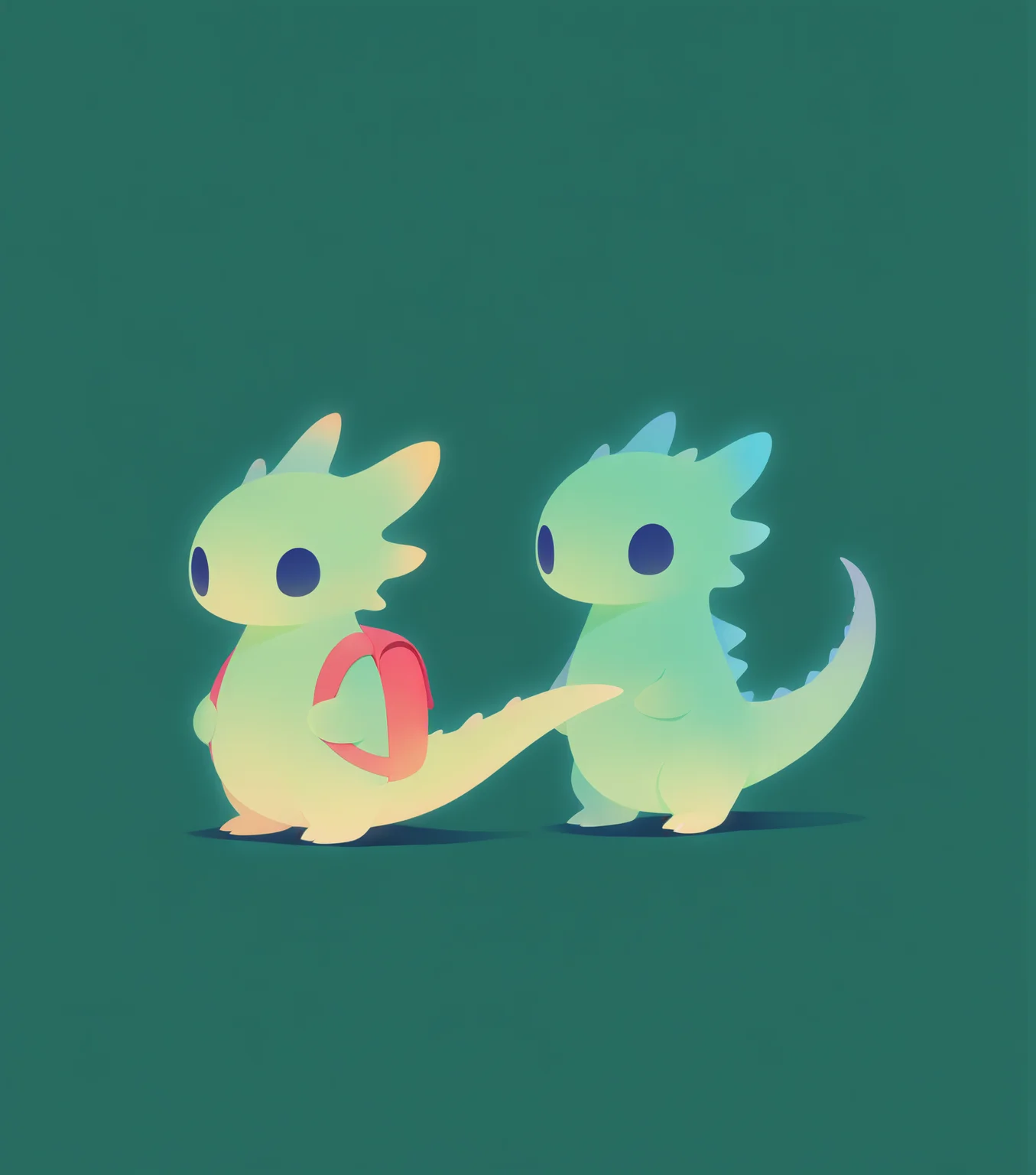 masterpiece, best quality, amazing quality, <lora:Soft_glow_buns:0.8> s0ftgl0w, minimalism, Croc, small, reptilian, green, backpack, no clothes, masterpiece, best quality, amazing quality