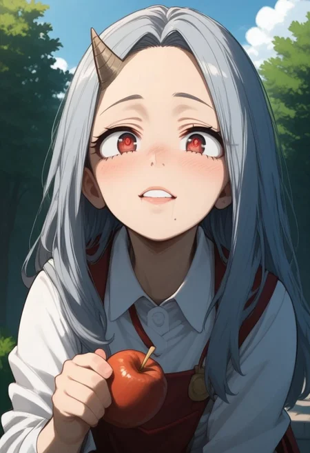 score_9, score_8_up, score_7_up, source_anime,
BREAK,
HDA_MasterpieceXL_v.1,perfect hands
BREAK
1girl: Eri ,<lora:Eri-v:1>,Eri, long hair, red eyes, gray hair, horn, a single horn, small horn on the forehead, horn on the right side,petite,short stature,
BREAK
uniform, eating a caramel apple,park