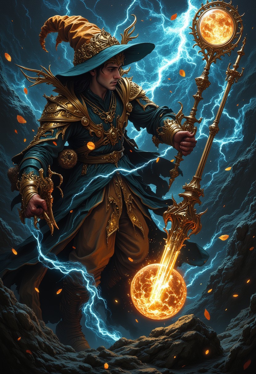 Oil painted and magic art style. Create a unexpected fantasy image that combines the style of oil painting and magic painting.