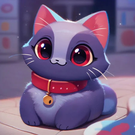 score_9, score_8_up, score_7_up, pikaole no humans animal focus, (cat:1.05), fur, collar, full body solo blurry background, cute rating_safe source_furry, <lora:Pikaole_pXL_E2:1>
