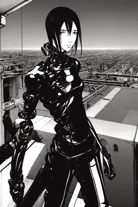 best quality, sanakan (safeguard), highly detailed face, full body view, vast scenery, city, <lora:blamev2:1>