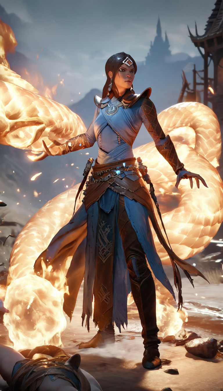 breathtaking Cinematic scene, hero view, d4s sorceress, action pose, detailed background, masterpiece, best quality, high quality, absurdres <lora:diablo_4_sorceress_xl_v3:1> . award-winning, professional, highly detailed
