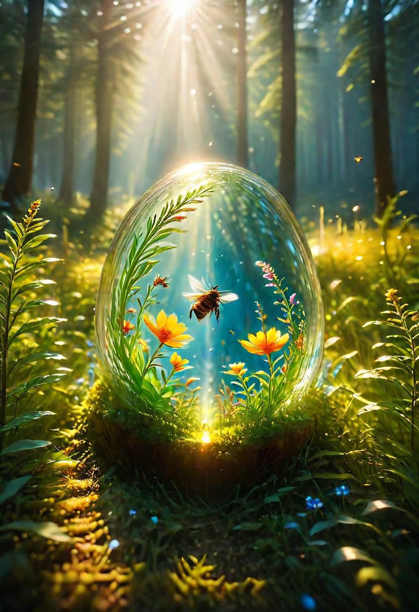 realistic, (a peaceful meadow, adorned with vibrant wildflowers and buzzing with the sound of bees, glass:1.5), (best quality, masterpiece, colorful, highest detailed), ultra detailed, 8k, (intricate details, hyperdetailed:1.15), (photorealistic:1.2), (raw photo:1.2), detailed, (official art, extreme detailed, highest detailed), soft nature lights, soft colors, (natural light, ray tracing, cinematic lighting, bloom, volumetric light), beautiful soft light,cinematic color, rim lighting, vibrant details,pore detail, hyper-realistic, hand, (low angle shot) ,super detailed, super realistic, super fine detail depiction, high resolution, stand,