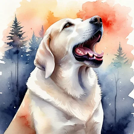 <lora:Labrador Dog:1> a cute howling Labrador Dog <lora:add-detail-xl:1>, Watercolor painting art style, transparent and delicate layers, luminous and ethereal effects, spontaneous and fluid compositions, subtle gradients and blending, captures light and atmosphere, creates soft and dreamy scenes
