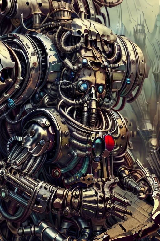 ((masterpiece,best quality)), absurdres, BREAK
mechanical arms, robes, hood, BREAK
((techpriest)), cyborg, mechanical face, mechanical limbs, gas mask, mechanical tentacles, (mechanical backpack), blue cloak, BREAK
1other, solo, holding skull, BREAK
(BoneyardAI),