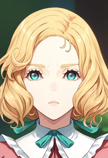 score_9, score_8_up, score_7_up, score_6_up, score_5_up, score_4_up, source_anime, 1girl, solo, 
maria,long blonde hair,aqua ribbon,wavy hair, blue eyes,, mariadress,frills, neck ribbon,capelet,puffy long sleeves, pink pants, 
masterpiece, best quality, very aesthetic, absurdres,