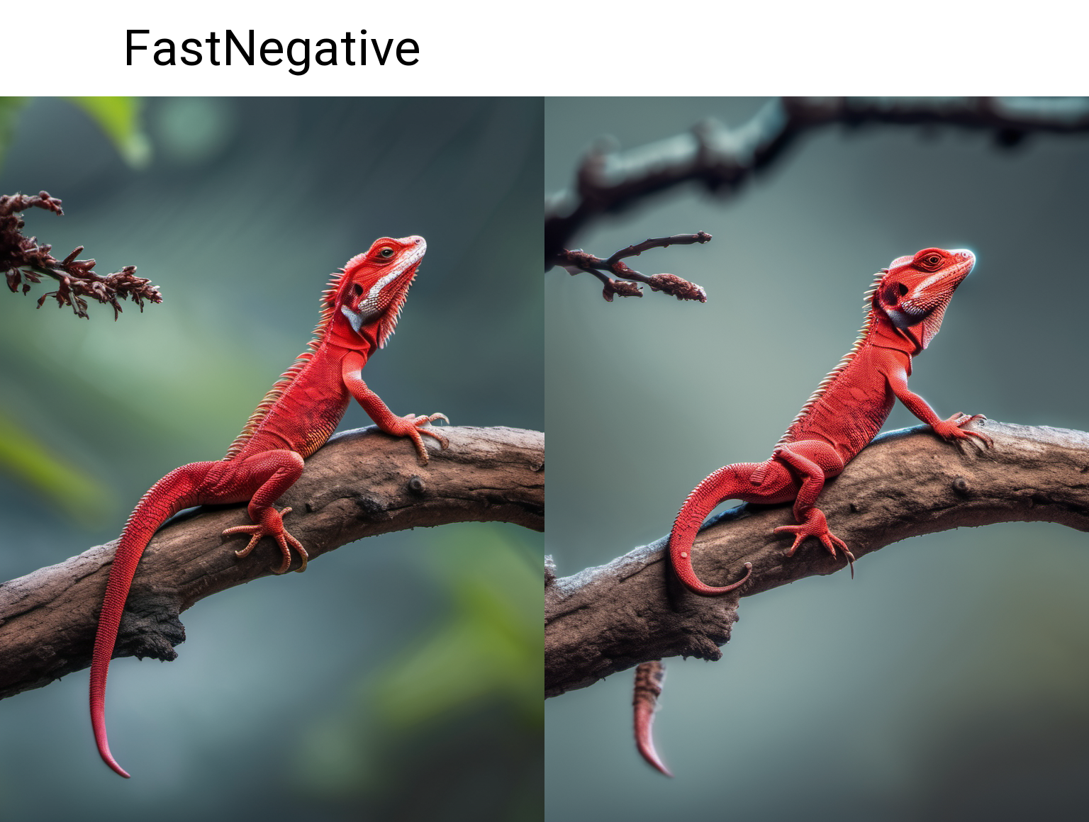 A red lizard on a branch, 4k, HDR, simple background