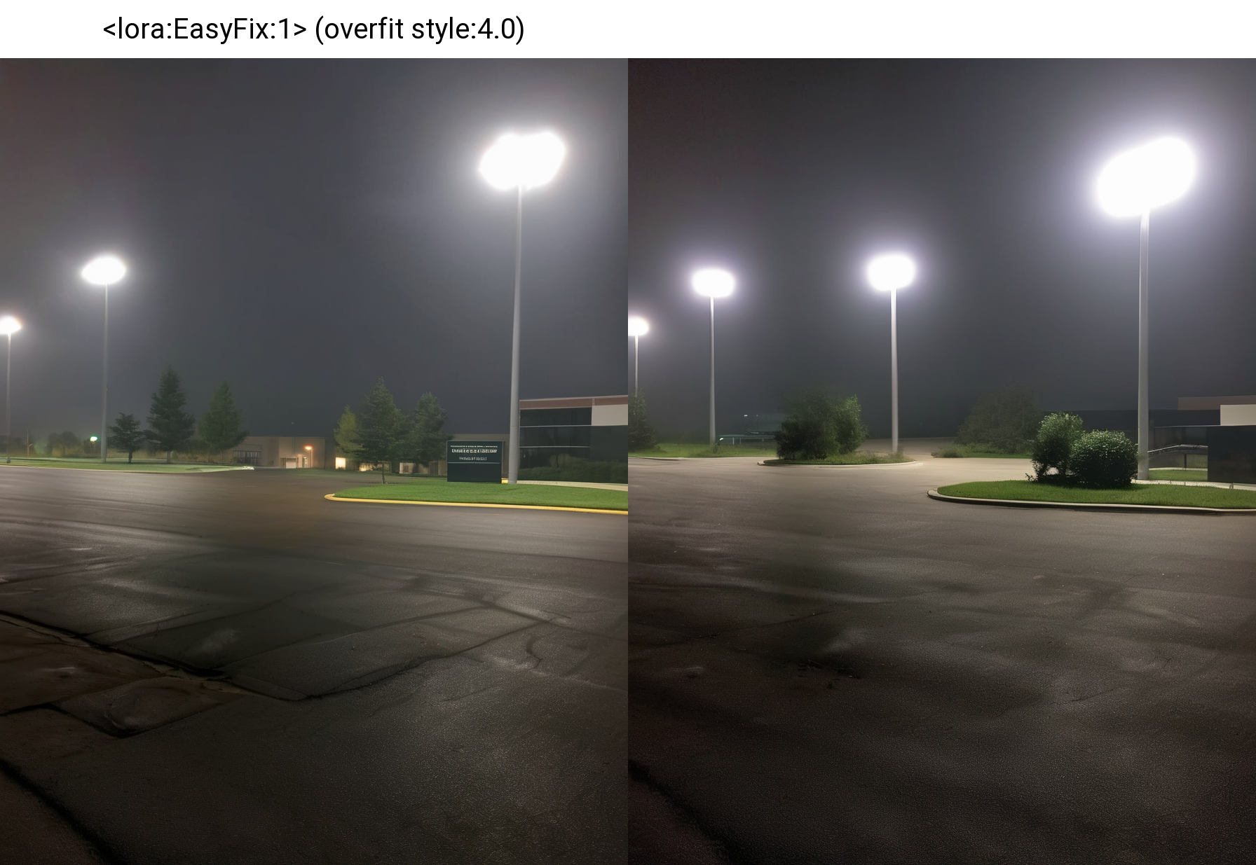 wide angle exterior background, ominous business park, you shouldn't be here, outdoors, night, 4K UHD, <lora:sdxl_liminal_v1-step00003000:1>