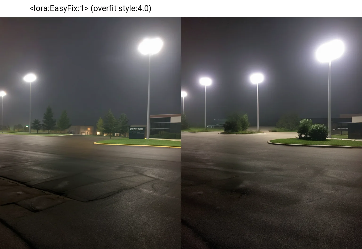 wide angle exterior background, ominous business park, you shouldn't be here, outdoors, night, 4K UHD, <lora:sdxl_liminal_v1-step00003000:1>