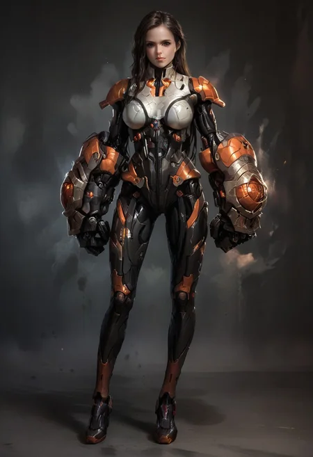 score_9, score_8_up, score_7_up, rating_safe, concept art, semi-realistic, Fixhand, 1girl, solo. Proportion body.
Young beautiful face, fit body, Sexy face, Sexy body, (Big breast), (Round breast). (Long legs:1.5).
Battle gloves, Sci fi