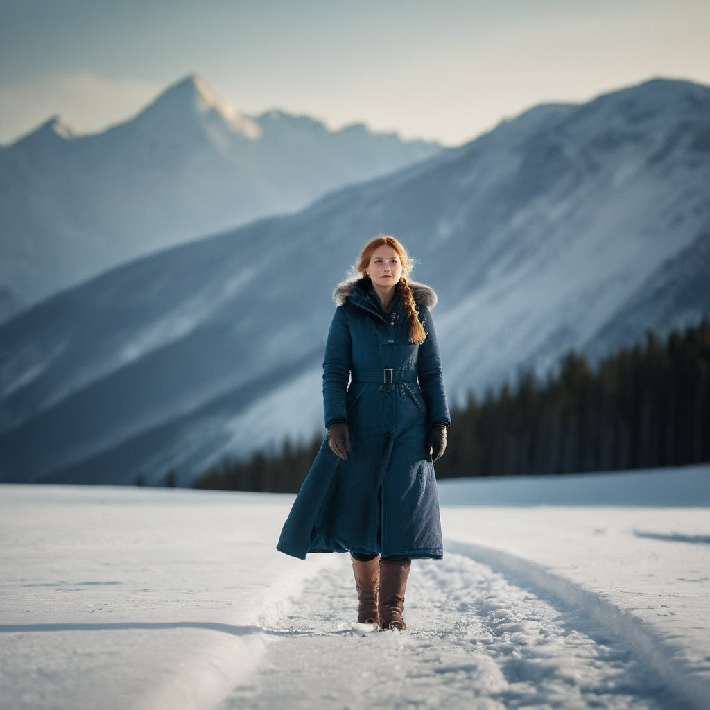 cinematic film still of  <lora:Cinematic Hollywood Film:1.5>
Epic Creative Scene a frozen woman is standing in the snow in north pole mountains Cinematic Hollywood Film Style, shallow depth of field, vignette, highly detailed, high budget, bokeh, cinemascope, moody, epic, gorgeous, film grain, grainy