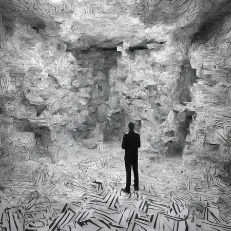 a portrait of man in the unreal room, black and white line <lora:neg4all_bdsqlsz_xl_V6:1> <lora:SDXL_black_and_white_line_Sa_May:1>