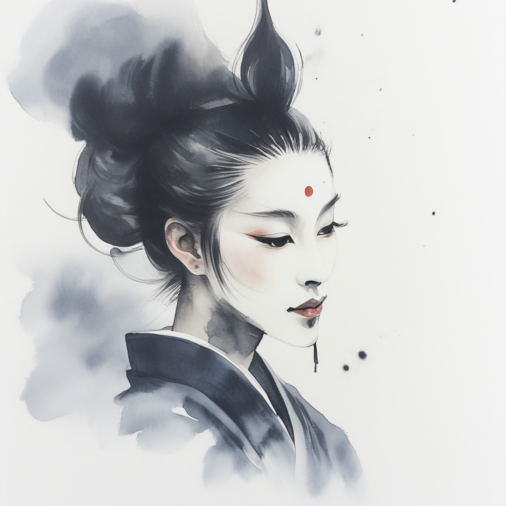 ArsMJStyle, Zen Ink Wash Sumi-e, Portrait