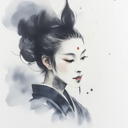 ArsMJStyle, Zen Ink Wash Sumi-e, Portrait