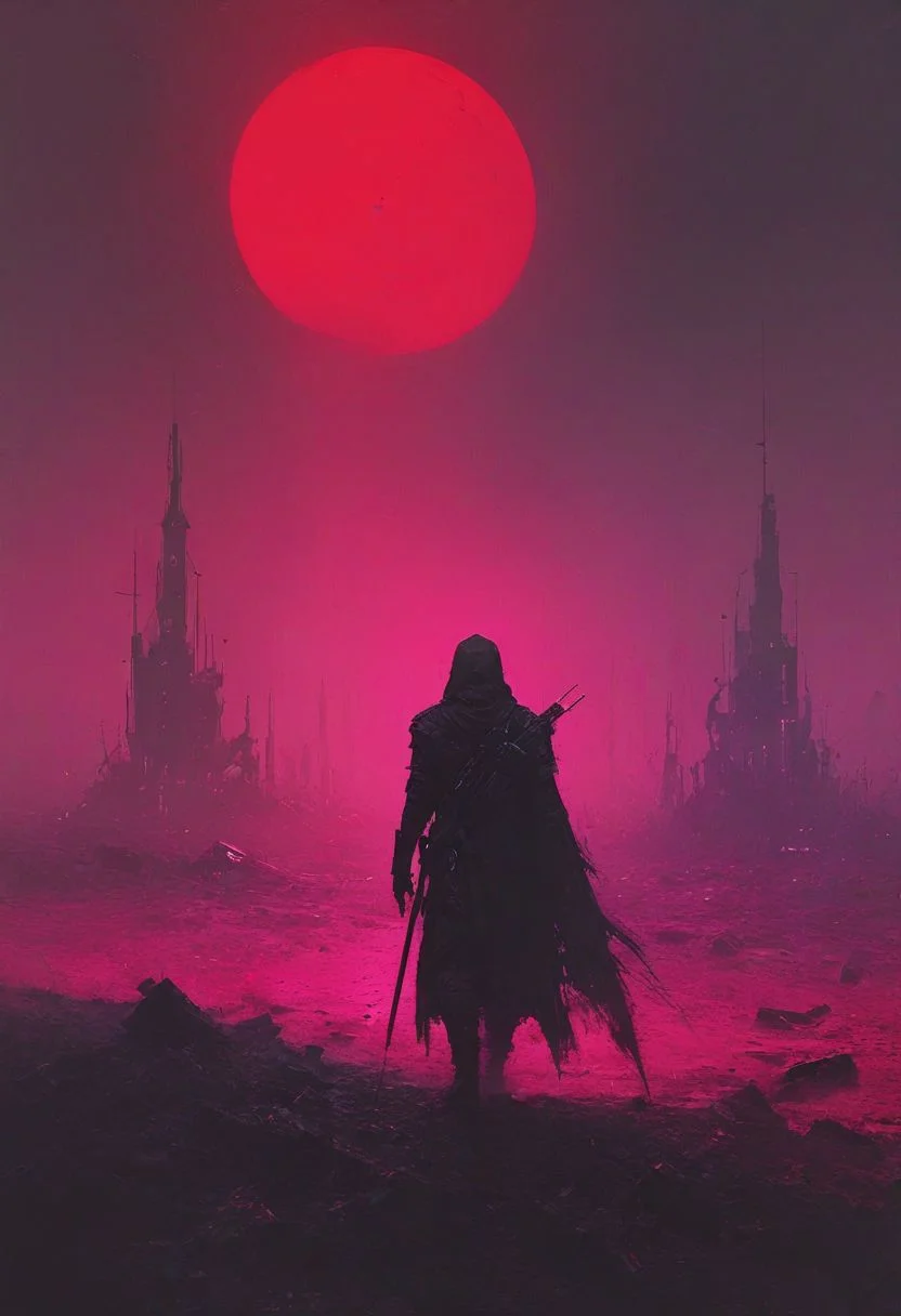 1man, ultra greatsword, neon city, futuristic setting, badass, corpses and blood on the ground, epic, ((cyberpunk)), cataclysmic, absurdres, best quality, digital art style