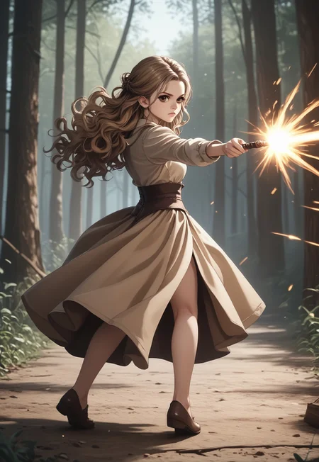 (((score_9, score_8_up, score_7_up))), ((( highly detailed, masterpiece, perfect, detailed, hd, )))
,
((( HermioneWA, big eyes, brown eyes, long hair, wavy hair, light brown hair )))
,
((( 1girl, solo, beautiful, pretty)))
,
((( Magbeamb, firing, wand )))
,
((( Wood )))
,
((( Full body view)))
,
(( ))
,
((( )))
,
()