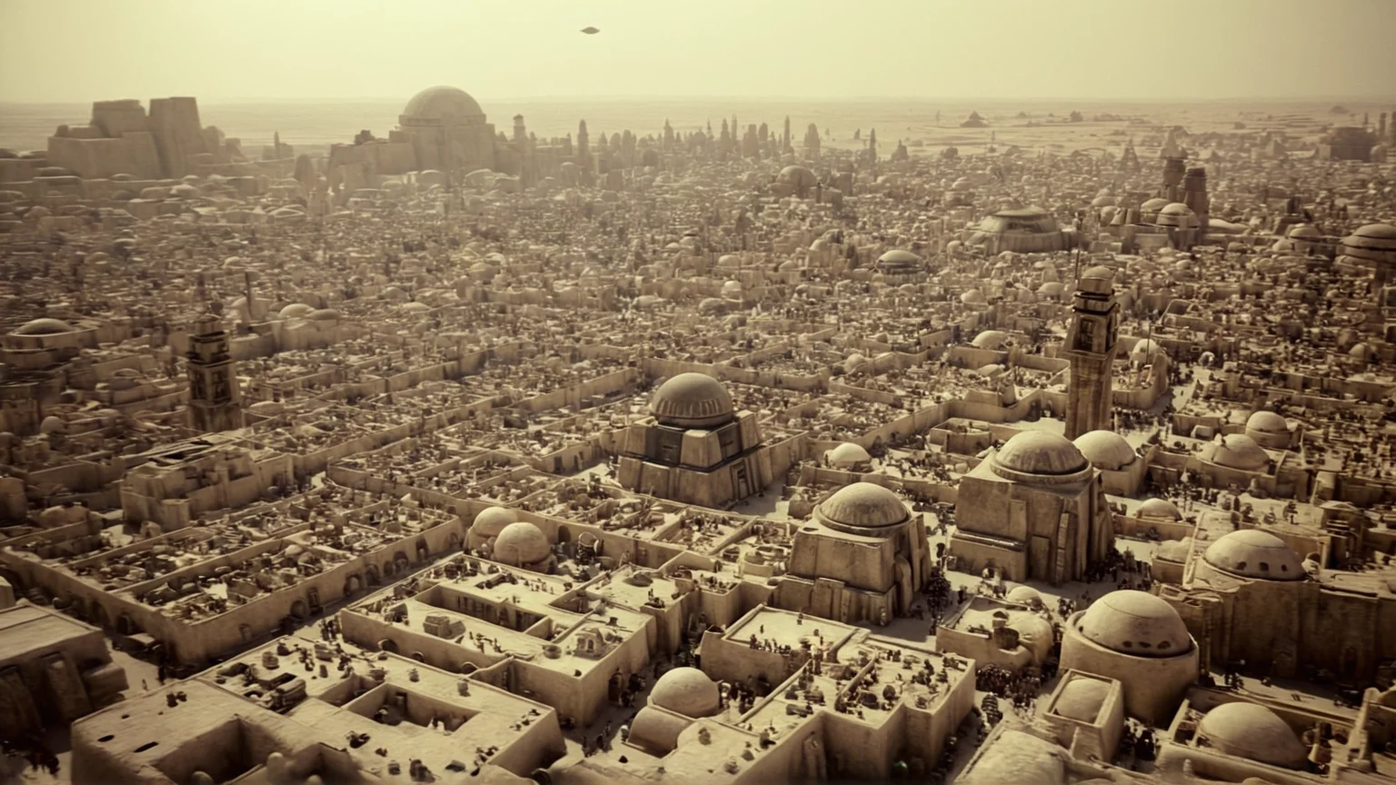 cinematic film still of  <lora:star wars style:0.2>
<lora:detailed:0.4> detailed
<lora:perfection style:0.4> perfect
<lora:PerfectEyesXL:0.5>
 <lora:Chiaroscuro Lighting Style:0.3>
 <lora:Mos Eisley:0.9>
Mos Eisley a city with a lot of buildings and a clock tower,in star wars style,monochrome,outdoors,no humans,from above,building,scenery,city,cityscape, shallow depth of field, vignette, highly detailed, high budget, bokeh, cinemascope, moody, epic, gorgeous, film grain, grainy