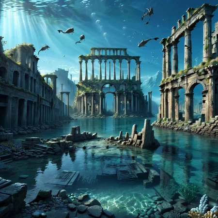 Masterpiece,absurd resolution,8k,high resolution,
AtlantisWorld,
outdoors,water,underwater,,no humans,sunlight,scenery,landscapes,ruins
, <lora:AtlantisWorld_XL:0.8>