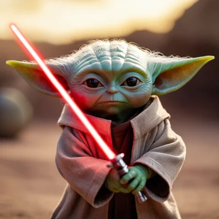 cinematic film still of <lora:Grogu:1>
Grogu a evil yoda in a star wars costume holding a red light saber sword in star wars universe, shallow depth of field, vignette, highly detailed, high budget, bokeh, cinemascope, moody, epic, gorgeous, film grain, grainy