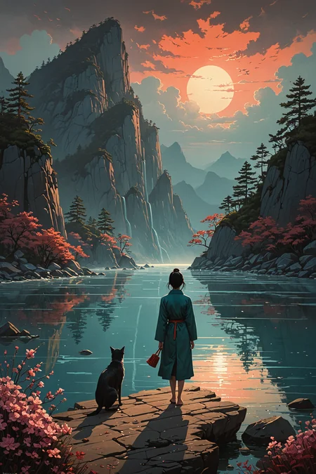 by Duy Huynh and Dave Dorman in the style of Alena Aenami and Phuoc Hoai Nguyen