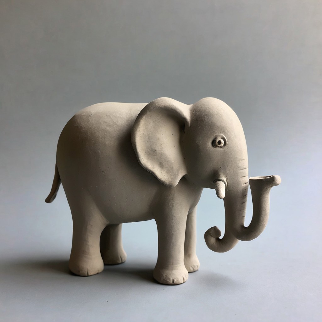 score_9, score_8_up, score_7_up, elephant shaped clay, made of clay