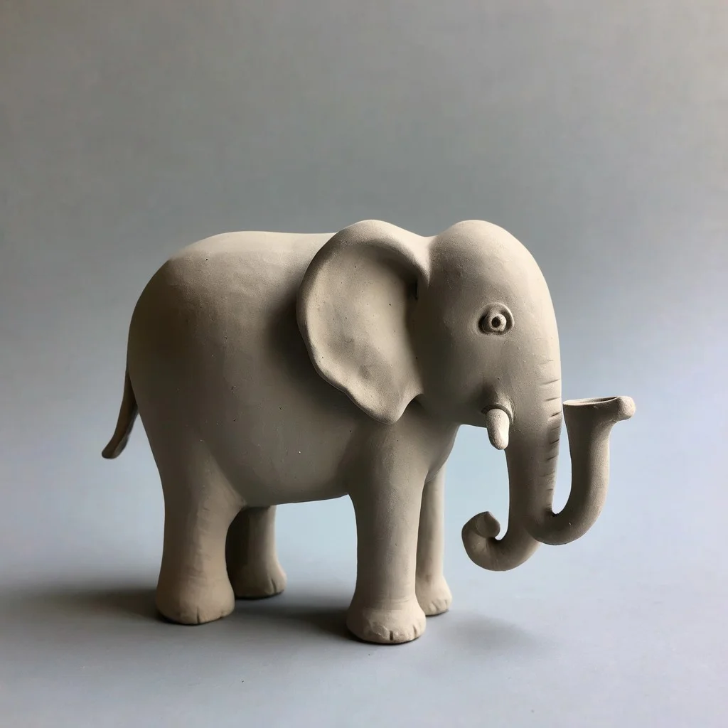 score_9, score_8_up, score_7_up, elephant shaped clay, made of clay