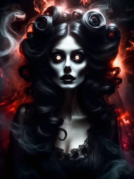 <lora:SDXLGhostStyle:1>, GhostlyStyle, portrait of an extremely beautiful woman, beautiful eyes, curled black hair, undead queen, high quality, <lora:xl_diaphanous_dress-1.0:0.8>