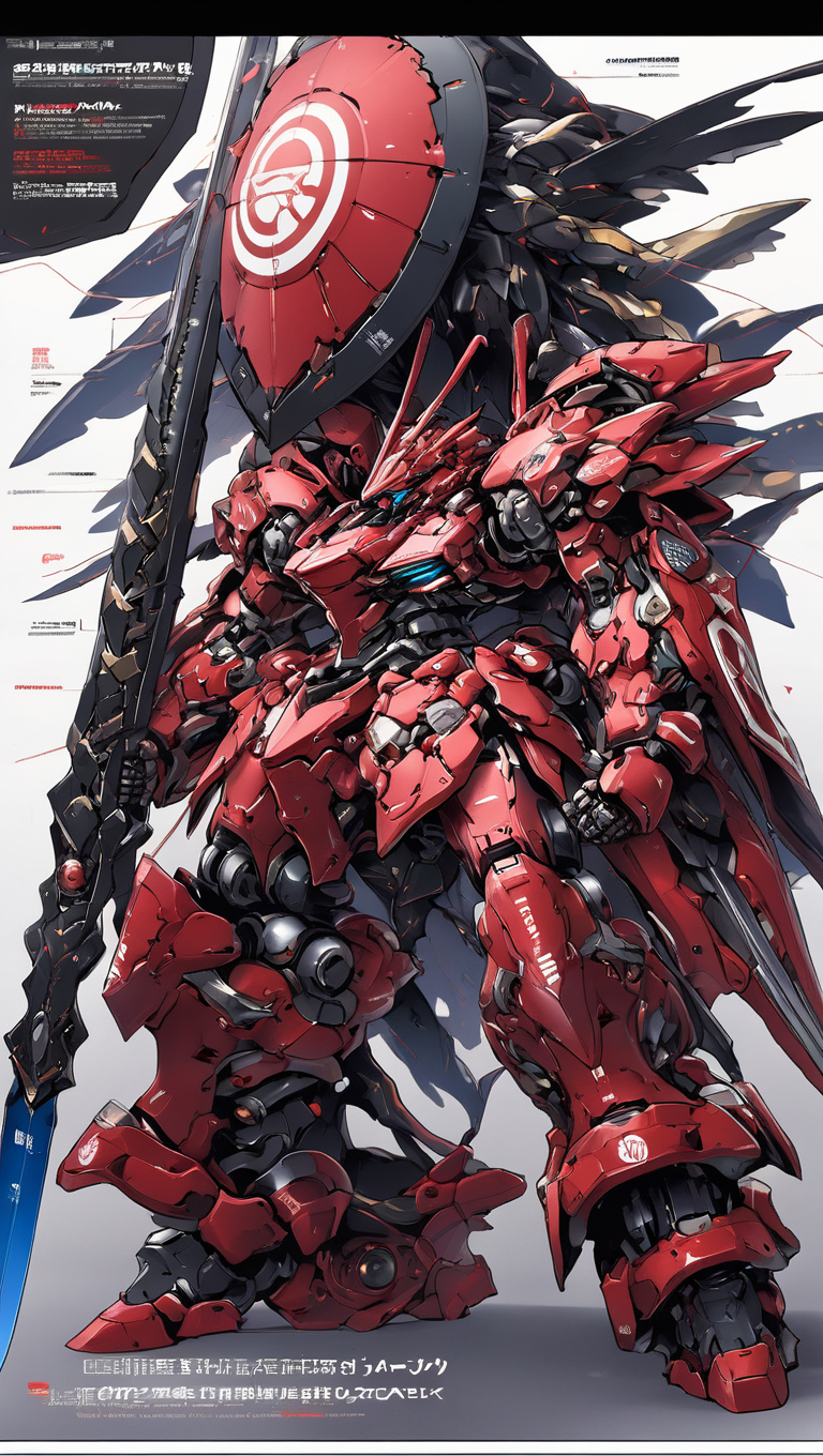 (BRS:0.8),  mecha robot, mecha armor, (full armor), (large size robot:1.5), glowing eyes, (battlefield:1.2), (full body:1.2), clenched hand, mechanical parts, robot joints, (huge shield:1.2),best quality, masterpiece, highly detailed, ultra-detailed,(dynamic pose:1.7),(powerful stance:1.3),(Detailed eye description:1.2),(huge mechanical weapon:1.3),(detailed armor description:1.2),(detailed shield description:1.2), (detailed weapon description:1.2),(huge mechanical gun:1.2), (holding sword and weapon :1.3)<lora:srdxl_v1_5g:0.8>