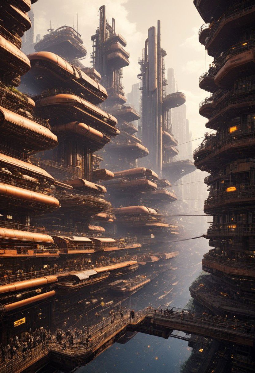 The complex cyberpunk machinery factory is manufacturing future colonial spaceships.,
industrialbuilding, factory, iron sheet, cable, truss, steel_structure, wire, pipe, machine, antenna, instrument, equipment, stairs, railing, railway_rails, storage_barrels, oil_tanks, crane, 
easynegative, BadDream, great lighting, clear, industrialbuilding