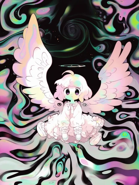 score_9, f3nn3r,<lora:f3nn3rXLP:0.6>,1girl,alone,((angel)),<lora:DonMD34thM4g1cXL_v3.0:0.5>,((pastel color)),trippy,((dripped ink)),<lora:shangcangXL_koha:1.2>,full body