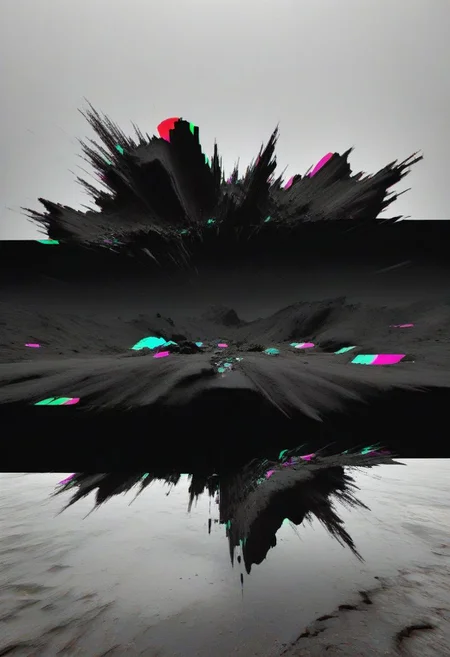 an otherworldly landscape in the style of neon silhouette contrast, broken, splash, diagonal cutout, stonewashed,
<lora:xl_more_art-full_v1:0.5> <lora:- SDXL - vanta-black_contrast_V3.0:0.4> <lora:SDXL_black_and_color_Sa_May:0.5> dark, black and color <lora:sss:0.7>