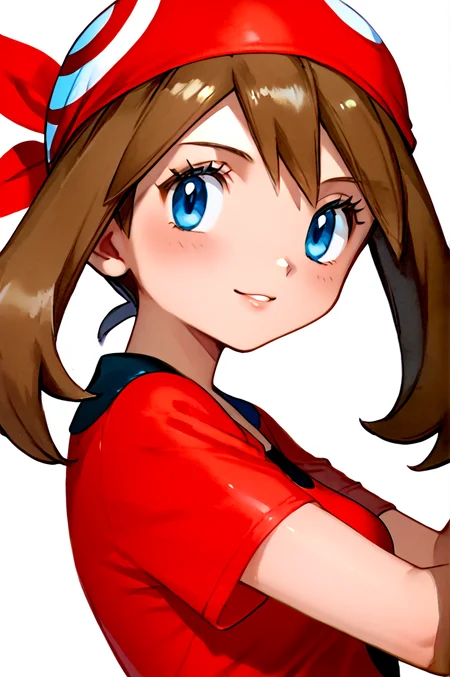Score_9, score_8_up, score_7_up, score_6_up, score_5_up 1girl, 1girl, brown hair, may \(pokemon\), bandana, solo, blue eyes, bangs, red shirt, short sleeves, breasts,
ken sugimori, watercolor \(medium\)
<lora:KenSugimoriPony:0.4> <lora:pokemon-may-ponyxl-lora-nochekaiser:1>