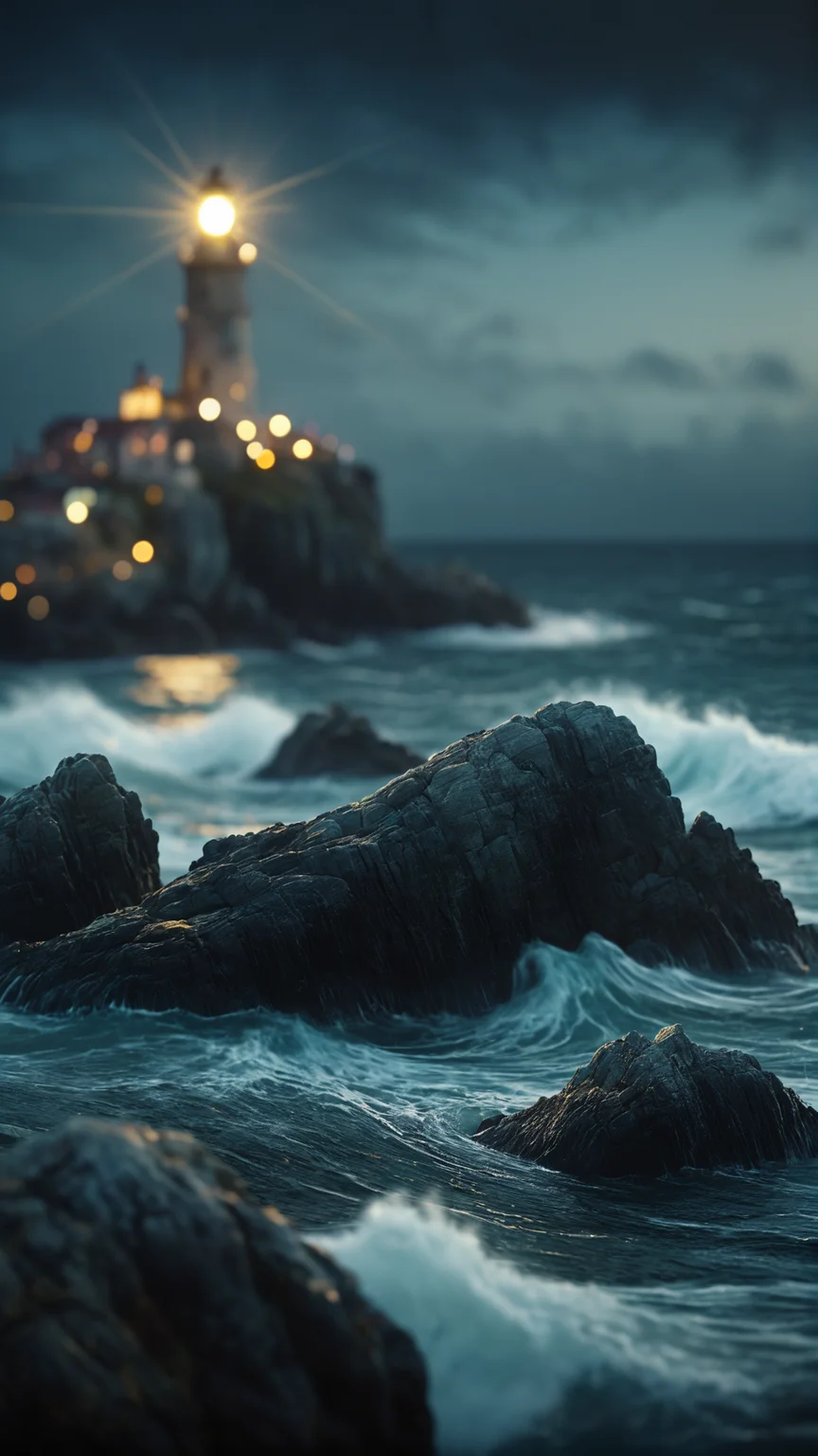 lighthouse, island, rocks, ocean, waves, close-up, fantasy, scenery, arttol, shallow depth of field, abstract, surreal, blurry, smooth, bokeh, night, dark,
<lora:artfullyTOL:0.8> arttl