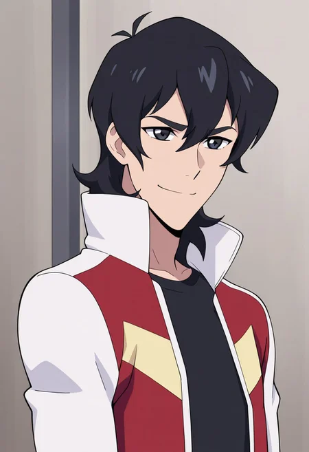 masterpiece,best quality,amazing quality, source_anime,
keithvld, 1boy, male focus, solo, black eyes, black hair, shirt, black shirt, jacket, cropped jacket, multicolored jacket, red and white jacket, white collar, popped collar, open jacket, portrait, smile,