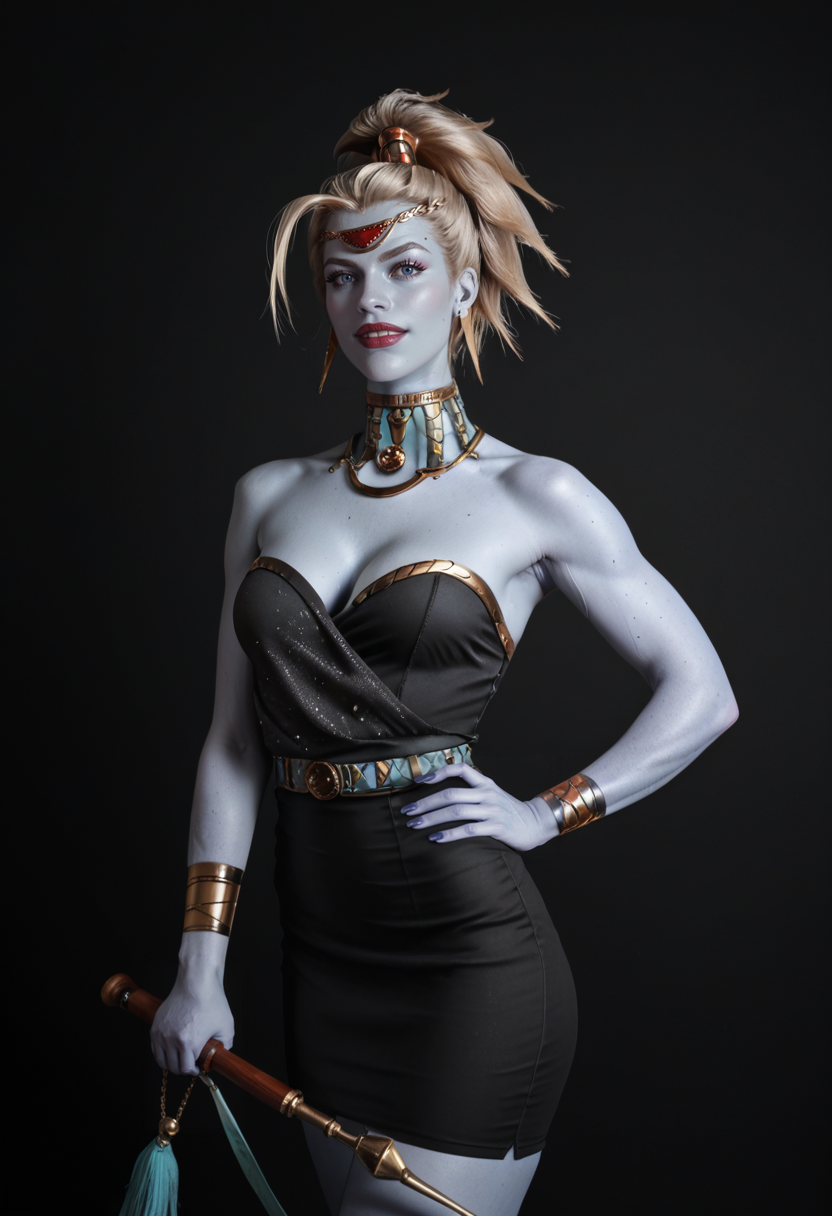 score_9, score_8_up, score_7_up, score_6_up, score_5_up, Alecto as a beautiful woman, (blue skin:1.2), gauze dress a skirt, Skies, a transparent swan that covers your stomach and hair, quality film photoshoot 8k hd in high detailed model, lenses like trending top, artstationHD, octaneï¼rtx on artstation, high resolution 8k incredibly beautiful large details in each body, In style of Caravaggio-Ceng canova 90mm t h 1200s, by Paolo Roversi, by Steve guar bjd after no signature lifelike deviantart dslr dark room hd, three brush strokes, photoshop, In the creator 1, BY St, realistic look, every day cinematic stormy scene artgem by Tyler Ma liu, Adobe Lightroom deviantart, I hope outside the name after caustics 
<lora:Alectoha:1.0>