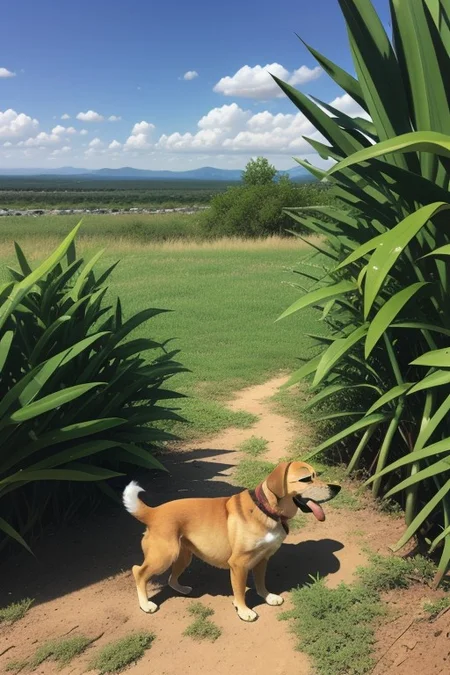 solo, dog, feral, plant,