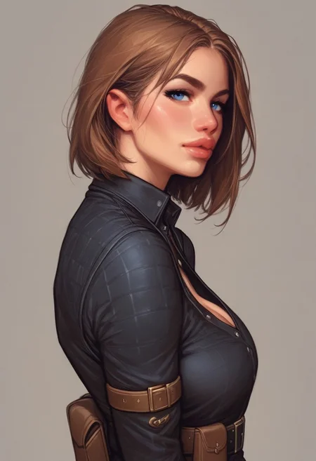 from side, from front, 1girl, illustration, comic style, looking at viewer, highly detailed, source_comic_illustration, score_9, score_8_up, score_7_up, score_6_up, score_5_up, score_4_up, 1girl, from side, from front, 1girl, illustration, comic style, looking at viewer, highly detailed, source_comic_illustrationskinny, looking at viewer, dynamic angle, long bob brown hair, long bangs, blue eyes, medium breasts. cleavage, sexy adult woman, 25yo, purple and black plaid kilt, black tank top, knee boots, thick black belt, belt pouch,
depth of field, <lora:th1nbodysu1tpdxl2:0.8>
((full-clothed)),
BREAK
strange world background score_9, score_8_up, score_7_up, score_6_up, source_cartoon, rating_explicit, Expressiveh, ((((upper body, portrait))))), dynamic pose, dynamic pose